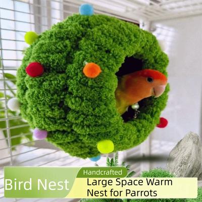Cozy Design Pet Bird Nest Handmade Warm Interior Conure Breeding House Easy To Install Washable Hanging Sleeping Bed Aviary Use