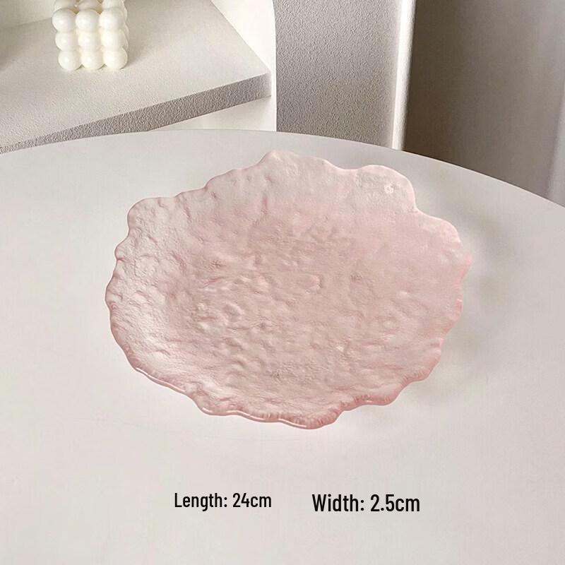 Irregular Glacier Glass Dessert Plate