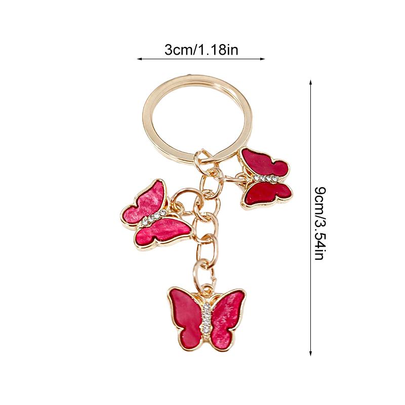 1Pc Keychains Earbud Sleeve Accessories Alloy Keychain Backpacks Charms Bags Butterfly Keychain Women'S Gifts Multi-Color