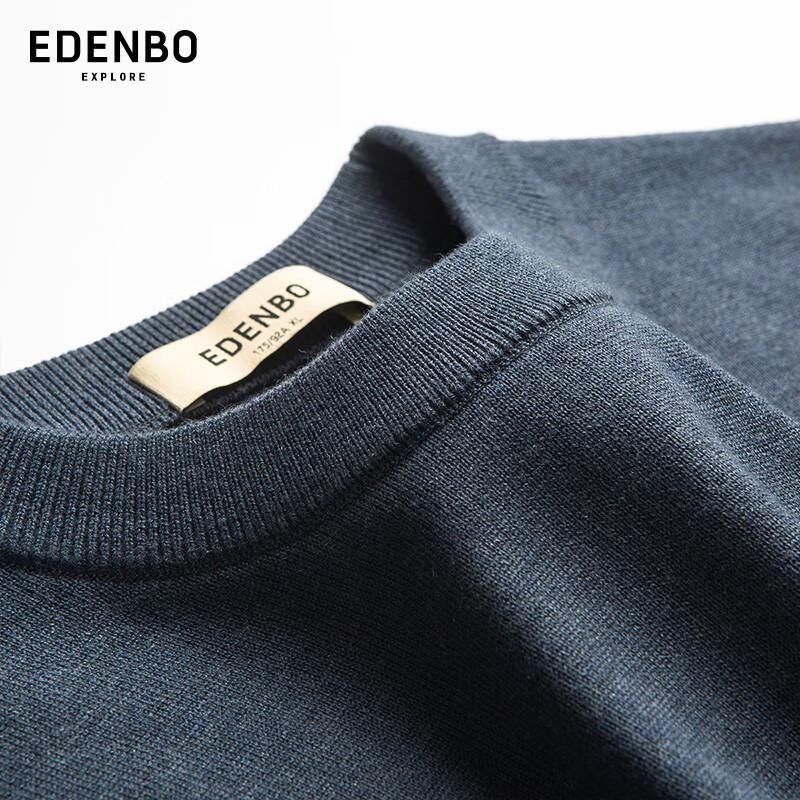 Edenbo Men's Soft Thick Wool Blend Round Neck Sweater