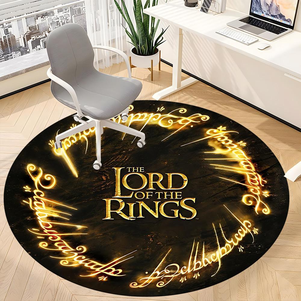 1pc Lord of the Rings Office Round Area Rug, Indoor Mat Suitable For Office,Bedroom Living Room Home Decor, Room Deco a0926062