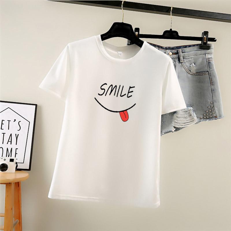 2025 Summer Casual loose student T Shirt Women's Y2k Tops Harajuku funny letter print Short Sleeve T-shirts for Women