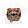 Labbra Chic Denti Dorati Vintage T-shirt Rock Goth Casual Estiva Manica Corta High Street Oversize T-shirt Harajuku Stampa Grafica