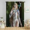 Female Elf Anti-mosquito Curtains for Living Room Kitchen Curtains 2 Pieces Window Curtain Shades Halloween Decoration Partition
