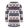 Christmas Print - Men's Casual Long-Sleeved Zippered Hooded Sweatshirt Jacket
