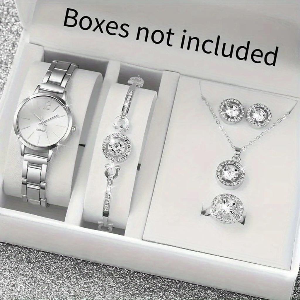 1set-Fashion Promise: Ladies' Gold Strap Quartz Watch Jewelry Set Meets Elegant Time (No Box)