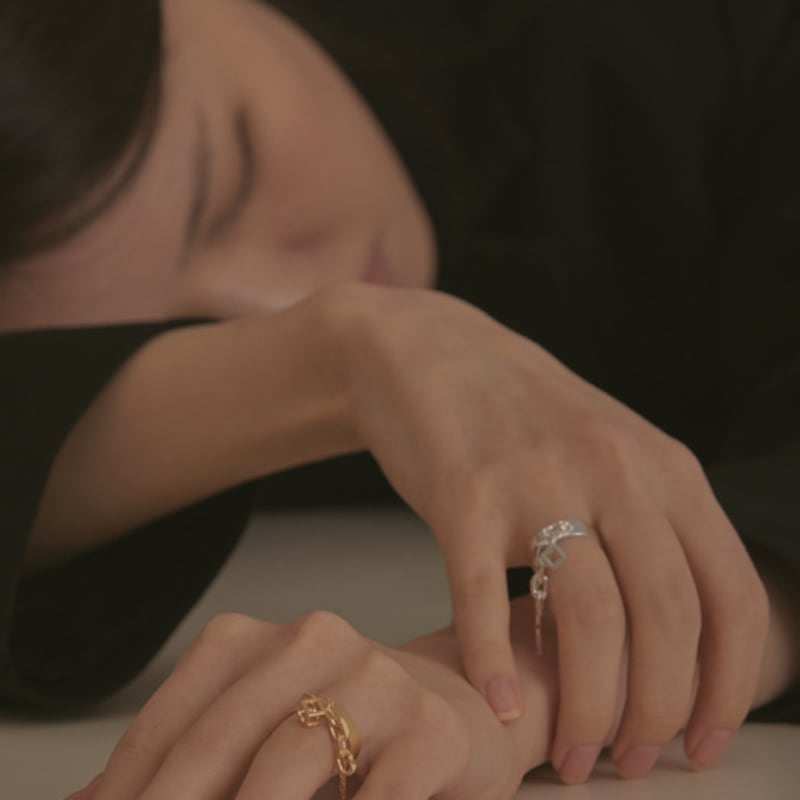 BONAFIDE JEWELRY Frame Cube Charm Bold Ring