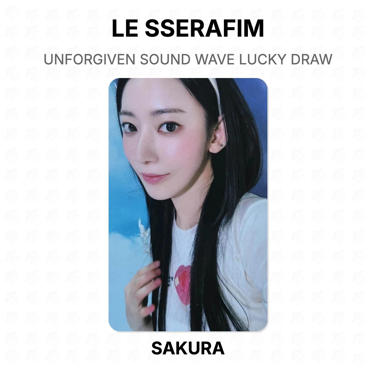 LE SSERAFIM UNFORGIVEN SOUND WAVE LUCKY DRAW Official Photocard SAKURA