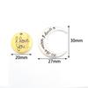 10pcs/lot Retro Alloy Pendant Double-sided Engraved Letters Round Moon Shaped Necklace Pendant DIY Handmade Fashion Jewelry Gift