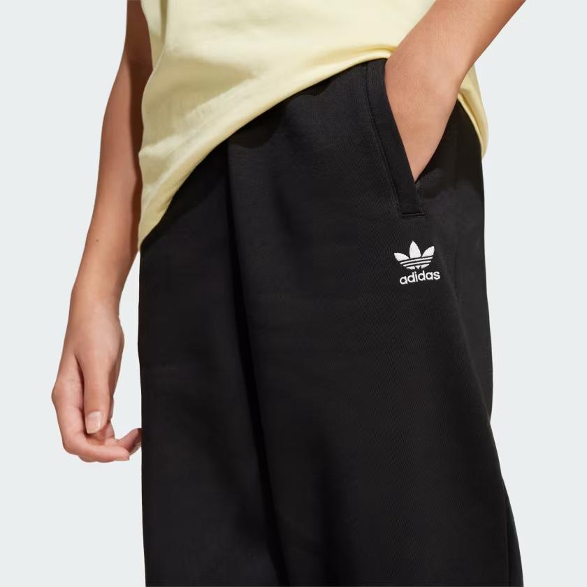 Adidas Originals Knitted Sports Pants Fashion Simple Loose Drawstring Kids Bottoms Black JC8416