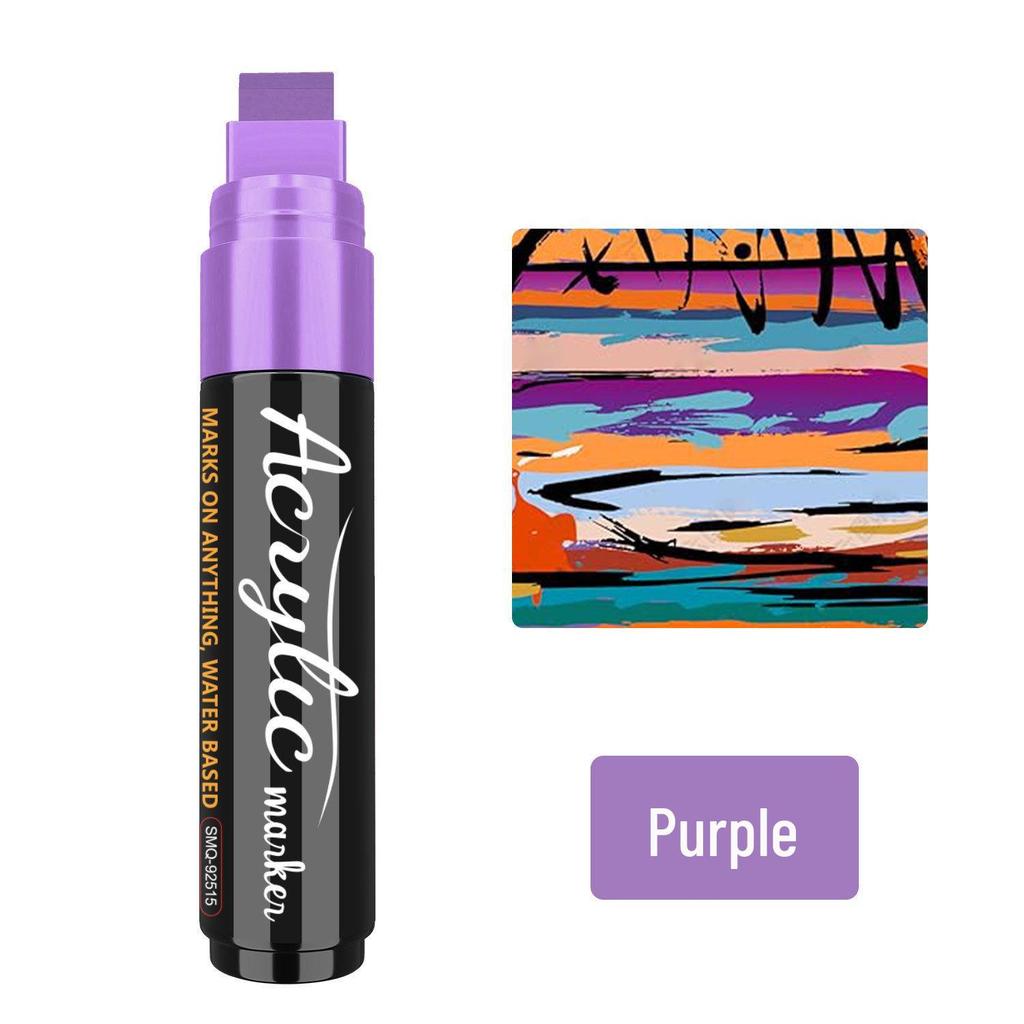 15mm Thick Acrylic Marker Pen for Anime Graffiti, Stackable Colors, Waterproof, Quick-Drying, Fade-Resistant