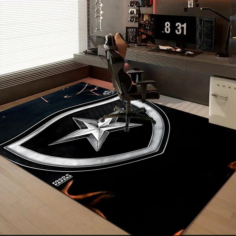 Shield With Star Emblem Printed Office Carpet Chair Cushion Entryway Rug, Rugs for Living Room, Bedroom Christmas gifts