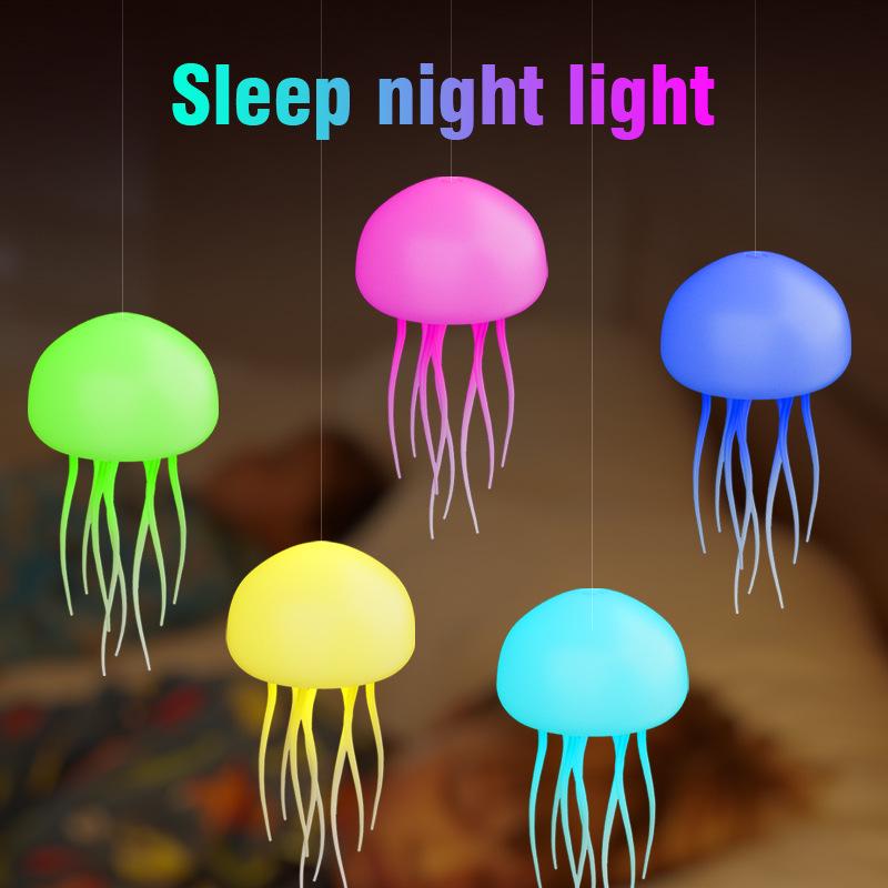 Colorful Sound-Activated Jellyfish Light with Floating Tentacles for Ambient Lighting