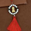25 Boxwood Small Buddha Car Pendant - High-End White Jade Bodhi Rearview Mirror Ornament for Car Interiors