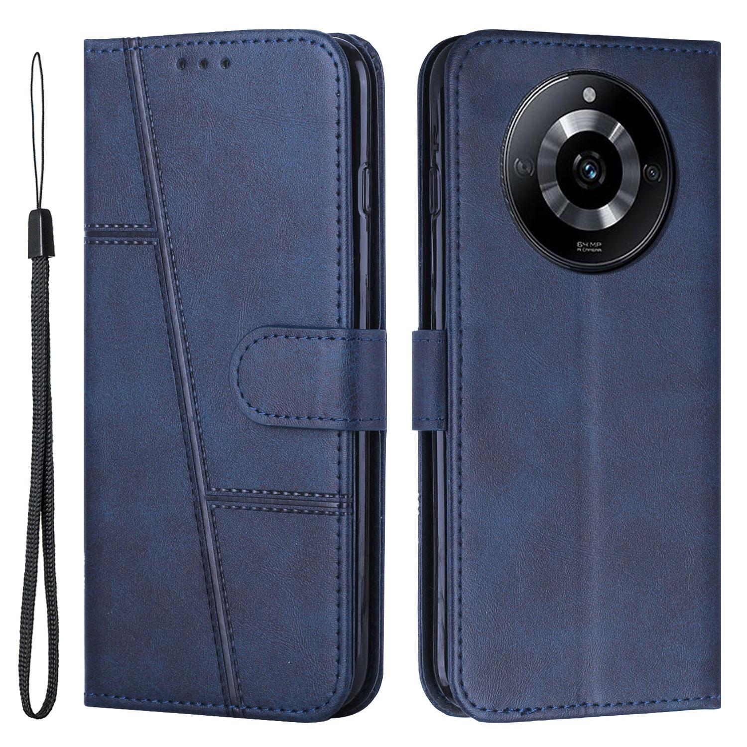 

For Realme 11 Pro 5G/11 Pro+ 5G Smartphone Case PU Leather Magnetic Clasp Wallet Stand Cover Sapphire
