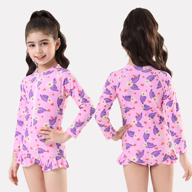2025 New Style Girls' Cute One-Piece Swimsuit: Sun Protection Swimwear for Children and Babies