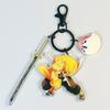 Keychain Pendant Anime Demon Slayer Kimetsu No Yaiba Kamado Tanjirou Double Sided HD Bag Pendant Gift For Fans Cosplay Props Jewelry Gift