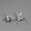 2025 Sterling Silver Earrings Elegant Magnolia Flower Drop Earrings Natural