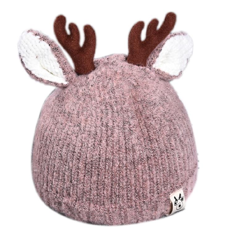 Trendy Woolen Hat Children Antlers Knitted Hat Christmas Hat Winter Halloween