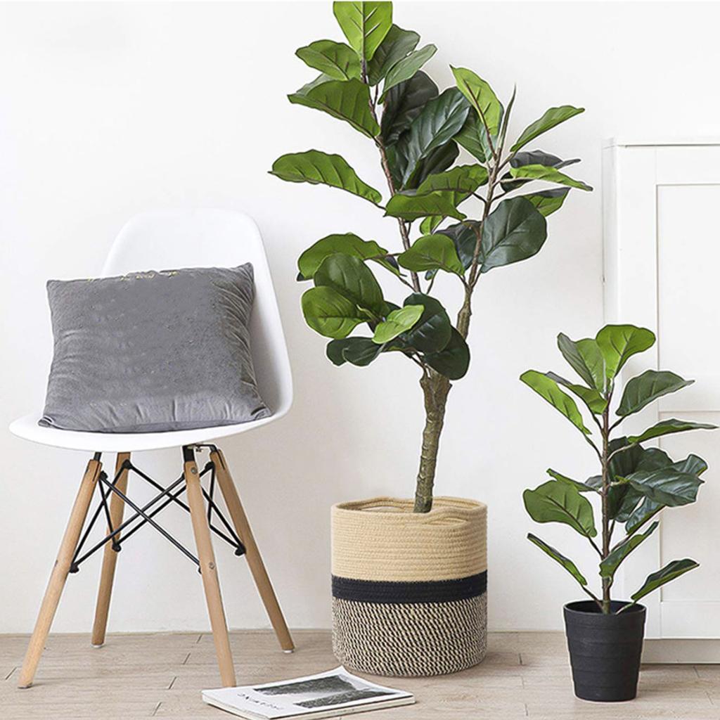 Woven Flower Baskets, Handmade Woven Baskets, Green Plant Floor Pots, Straw Woven Flower Pots