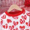 Girls' Heart Dress Spring and Autumn Long Sleeve Mesh Dress