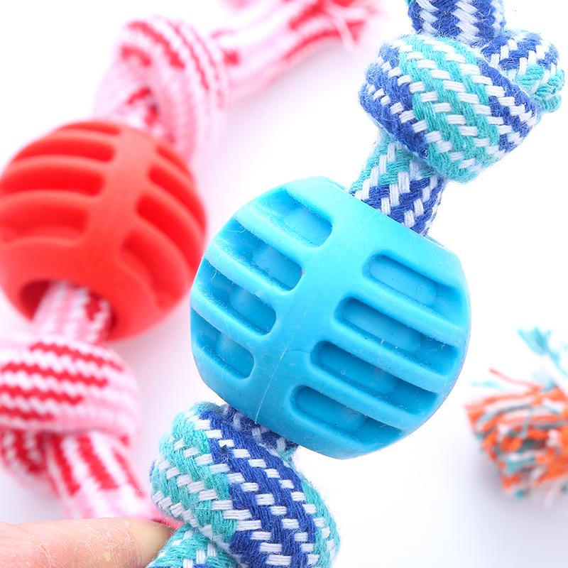 Pet dog toy Cotton rope double knot ball Bite resistant tooth cleaning toy ball pet supplies dog toys for aggressive chewers