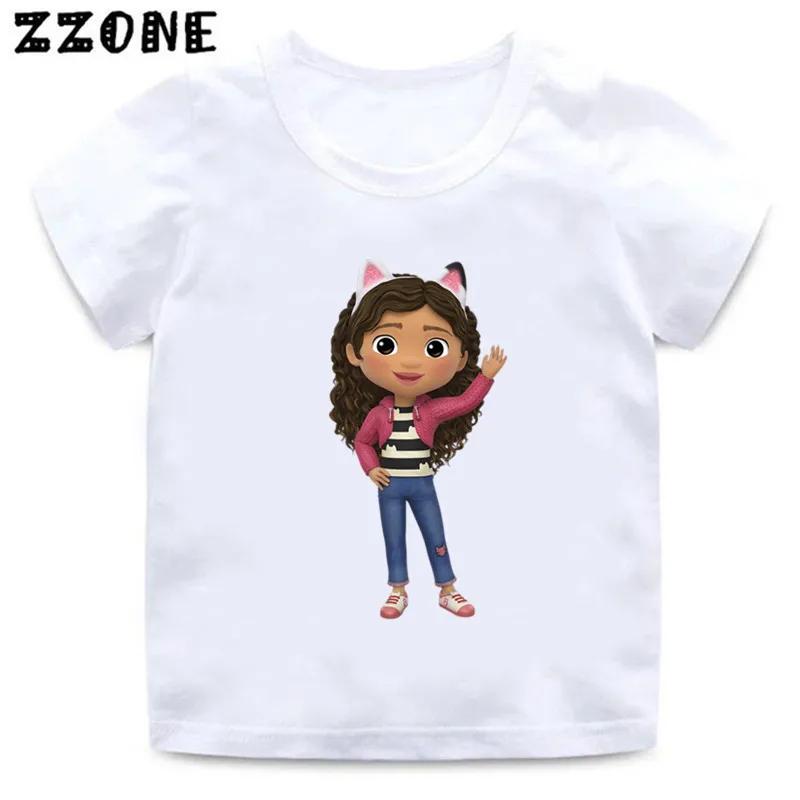 Girls Clothes Cute Gabbys Doll House Cartoon Kids Funny T-Shirts Baby Boys T Shirt Summer Short Sleeve Children Tops,ooo5456