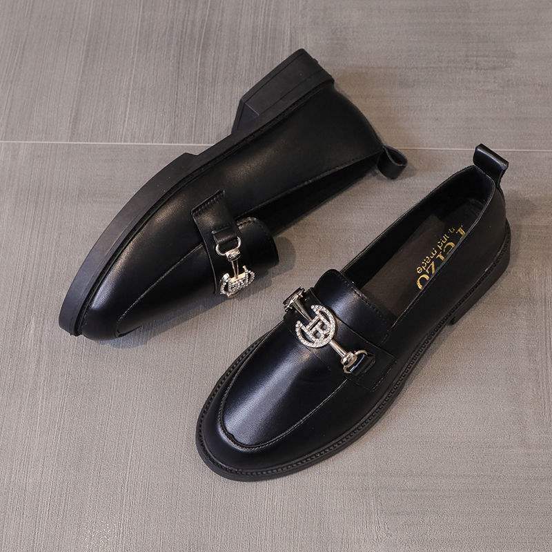 Women's Small Leather Shoes Women's British Style Women's Shoes Small Fragrant Style Soft Sole One Pedal Spring and Autumn Students