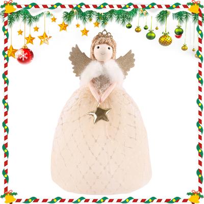 10 Inch Angel Plush Figurine Ornament Elegant Angel Figurine Christmas Tree Ornament Xmas Tree Decoration for Home Party Decor