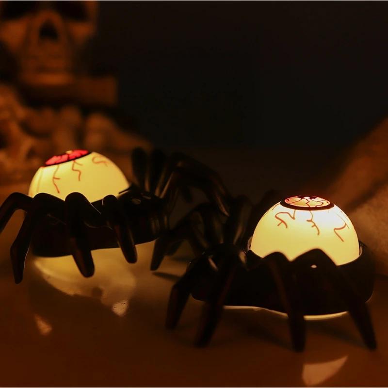 Halloween LED Spider Lighting Ornament Horror Eyeball Skull Lamp Atmosphere Prop Party Ghosts Decorations Halloween Decor Home
