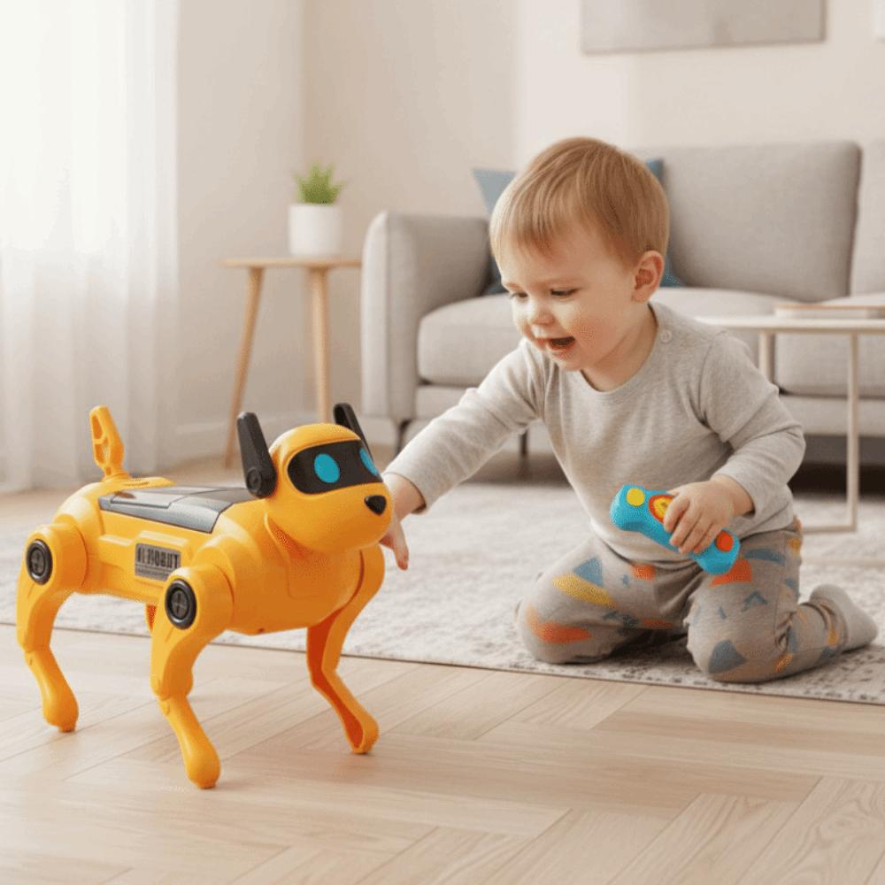 Voice Control Intelligent Mechanical Dog Walking Function DIY Assembled Dog Toys Birthday Gifts