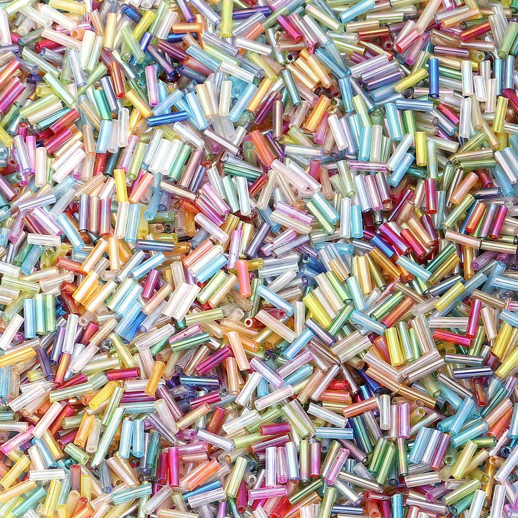 10g Colored Czech Glass Seed Beads Tube Shape Loose Spacer Rice Beads For DIY Handmade Charm Bracelet Earrings Jewelry Wholesale