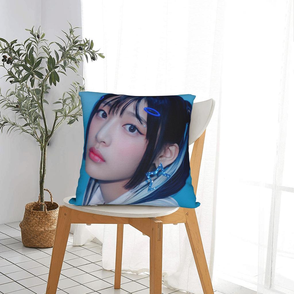 Kpop Style Girl Minji Bunnies Art Pillow Case Print Pillow Cover Retro Trendy Pillowcases For Living Room Sofa
