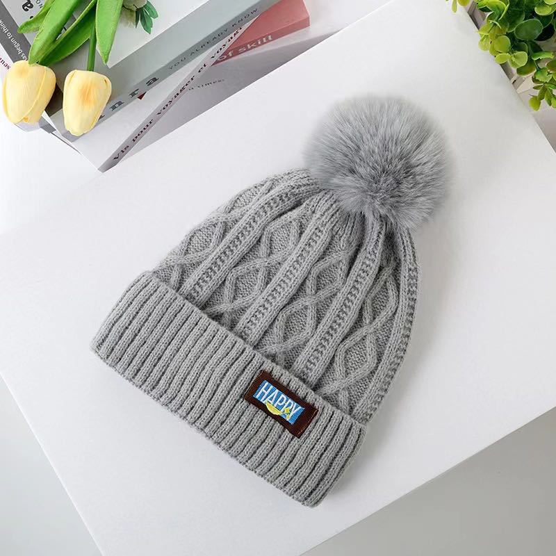 Hut Damen Winter Fleece Warm Wollhut Damen Winter Trend Haarbällchen Strickmütze Trend Vielseitig Verdickt Kältehut