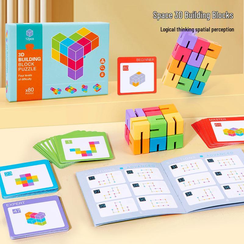 3D Puzzle Blocks: Educational Wooden Toys for Kids