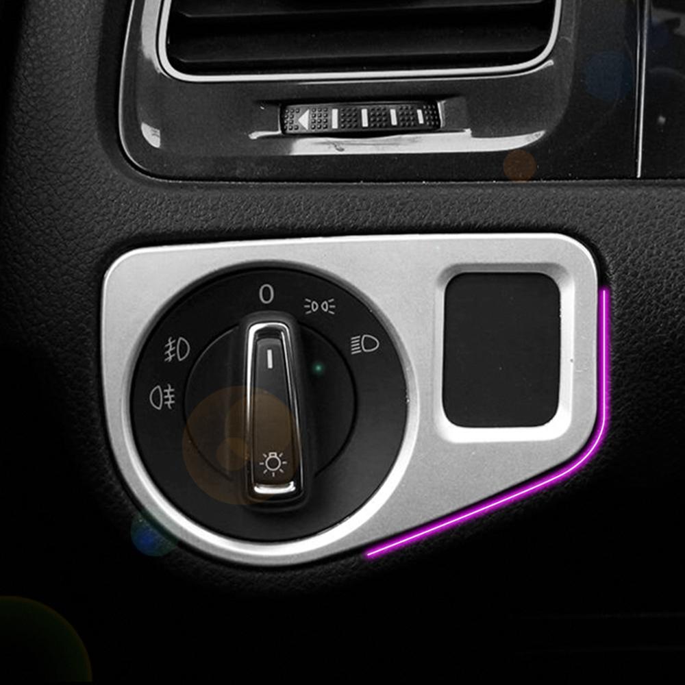For Volkswagen Golf 7 GTI Mk7 LHD 2013 2014 2015 2016 2017 Headlight Switch Cover Panel Sticker Car Interior Accessories