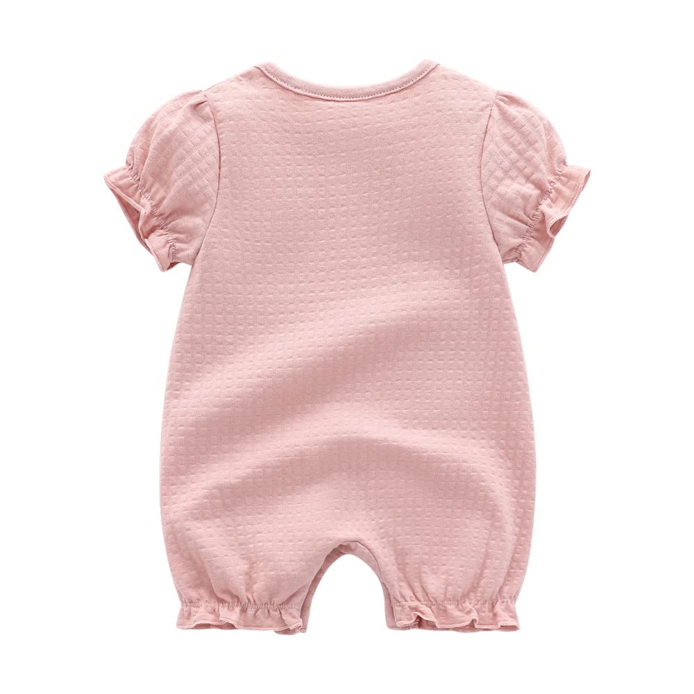 Baby Clothes Short Sleeve Summer Clothes Coverall Open Front Hair Ornament Girls Romper Baby Preparation Girls Casual Everyday Wear Shrine Visit
