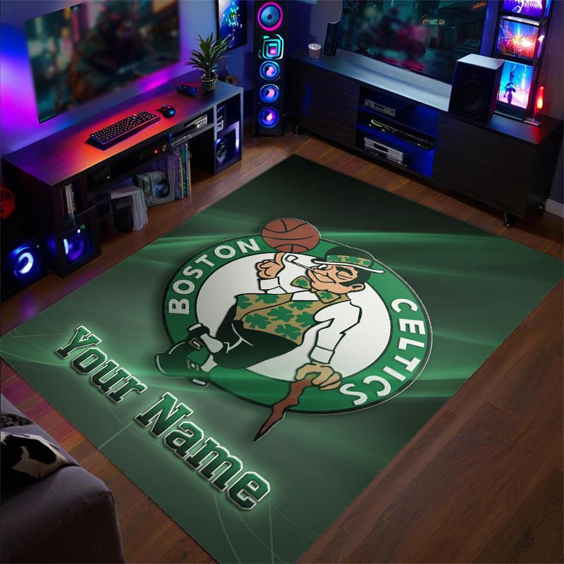 Crystal Velvet Rug Celtic FC Print Custom Name Text Floor Mat Home Decor