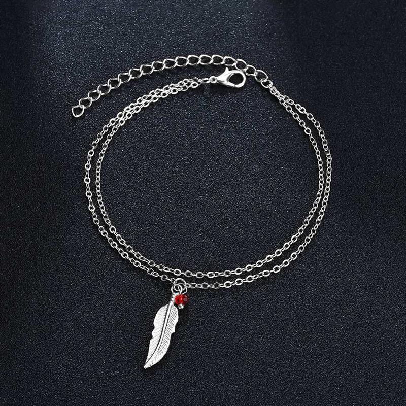 Lucky Beads Anklet For Women  Trendy Simple Flash Ankle Chain Spring Summer Jewelry Gift