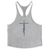 Men's European & American Muscle Gym Vest with Thin 1cm Straps - 100% Cotton