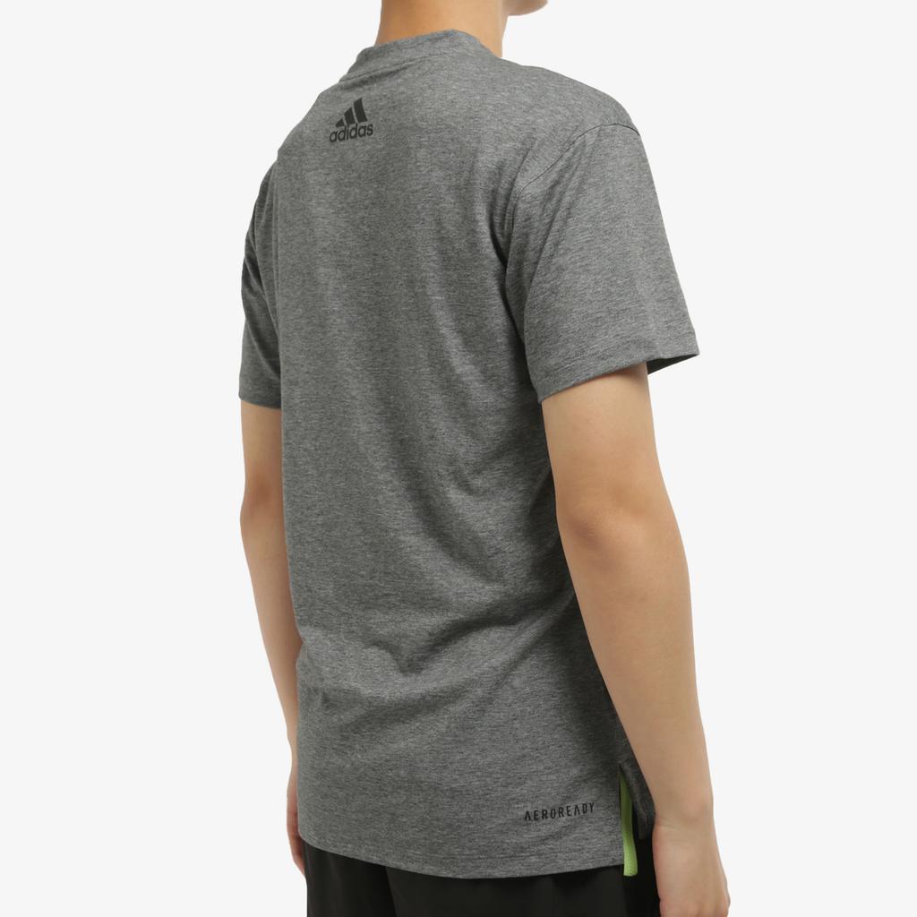Adidas Three-Bar Logo Print Short Sleeve T-Shirt Men Tops Black GR7070