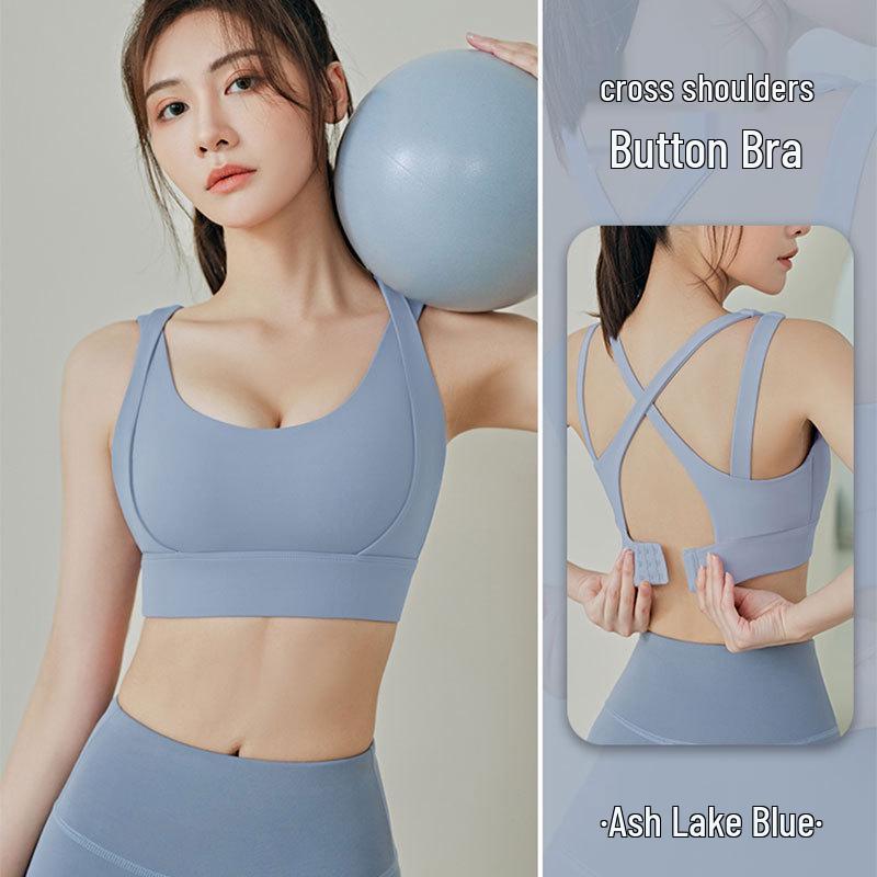 Outdoor Running Yoga Sports Vest with Removable Padding and Back Buckle