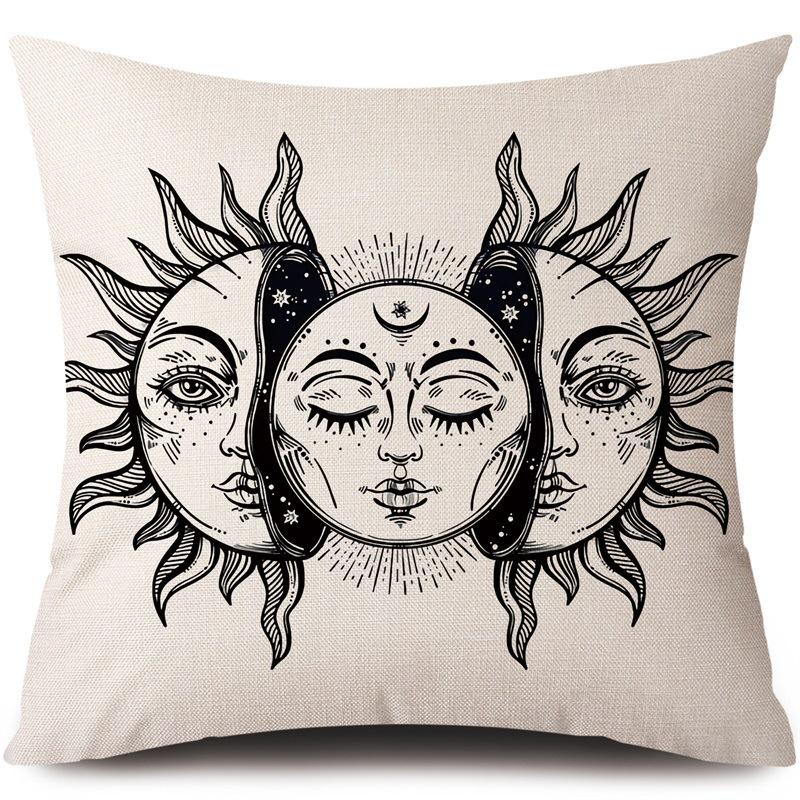 Tarot Card God Sun Face Pillowcase Moon Pillowcase Decoration Living Room bedroom sofa Bed Home Decor Car Cushion decoration