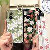 Fashion Design Ring Phone Case For Realme C67 4G Back Cover Kickstand Wrist Strap Anti-dust Anti-knock Soft case Flower