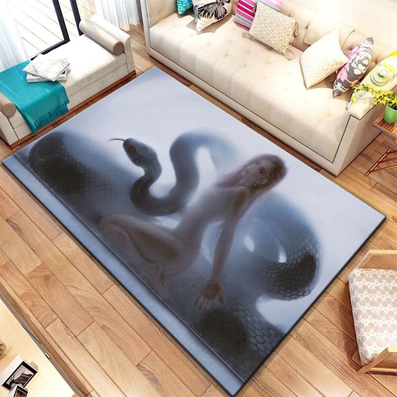Bivariate ghostblade beautiful Painting Carpet for Living Room Large Area Rug Black Soft Carpet Home Decoration Mats Boho Rugs