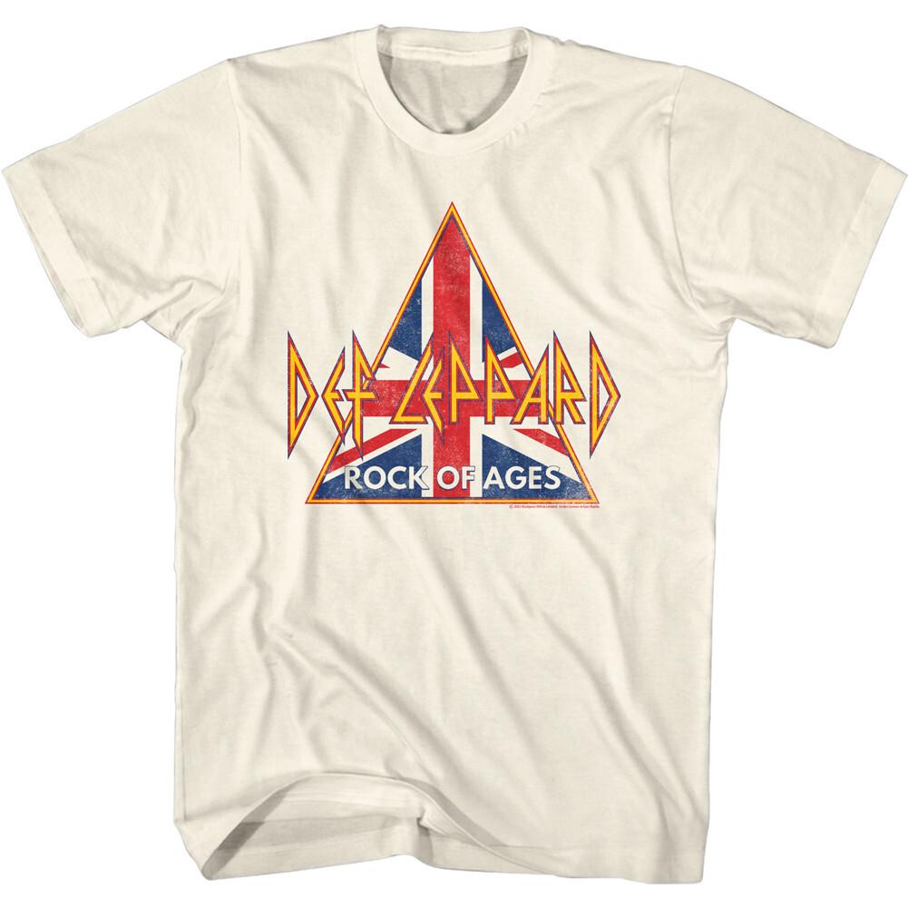 Def Leppard Rock Of Ages British Flag Men T Shirt Rock Band Merch XL