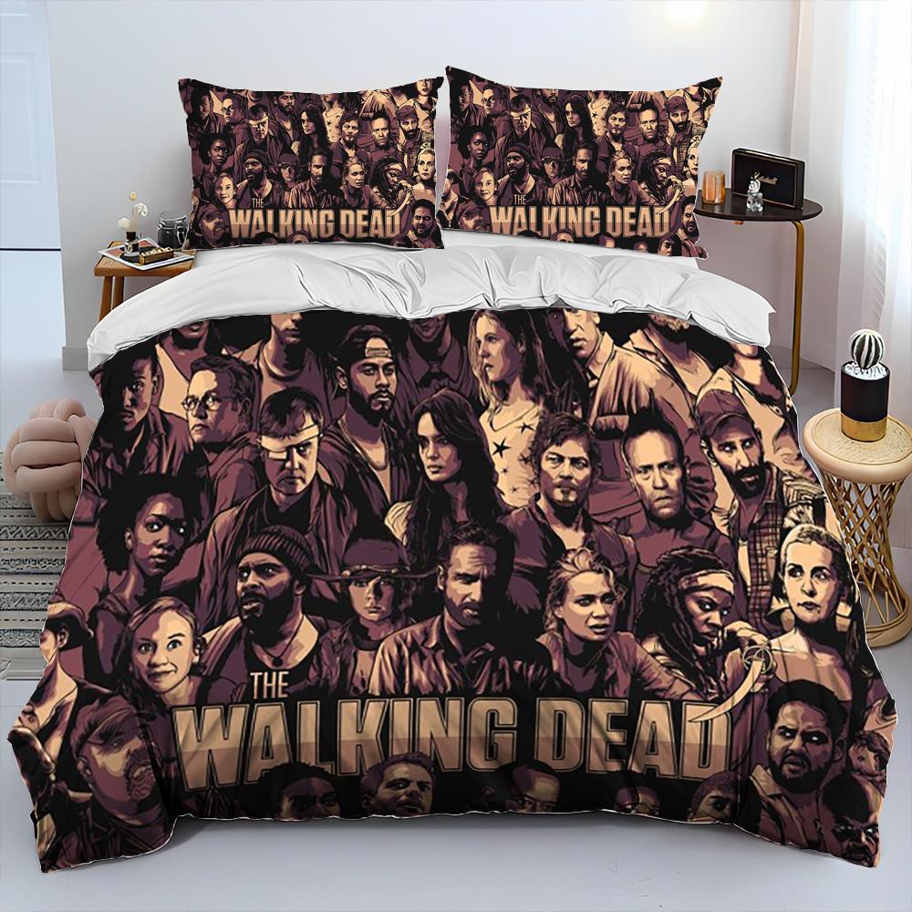 Skräck TV The Walking Dead Lincoln Påslakan Sängkläder Set Påslakan Sängset Täcke Örngott King Queen Storlek Sängkläder Set
