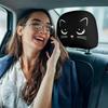 Cute Cartoon Cat Print Seat Headrest Covers, Unisex, All-Weather Use, Four-Season Seat Headrest Covers Halloween Decoration Suitable for Long-Distance