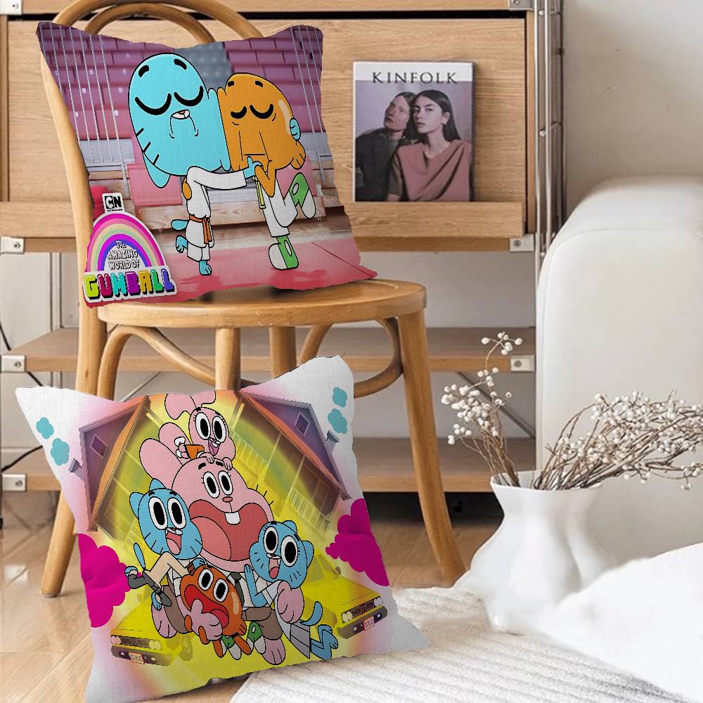 Amazing World of Gumball Personalized Pillow Dust Cover Bedroom Kids Party Decoration Pillowcase Birthday Children Gift