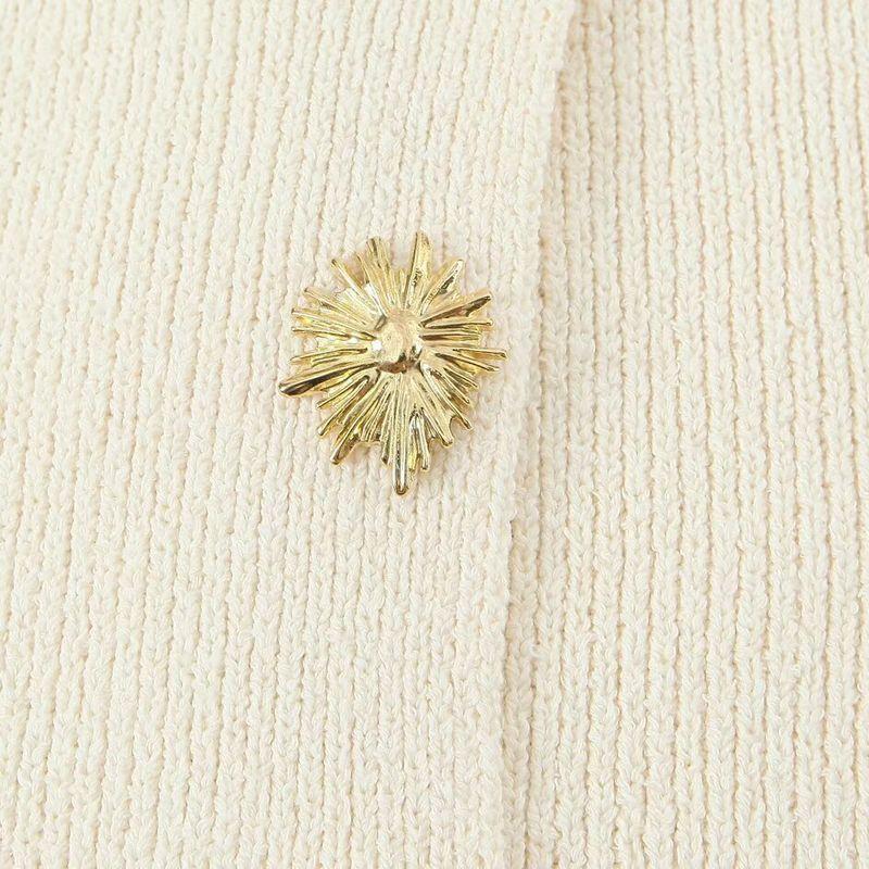 Araltay New Arrival Fashion Style Women's Clothing Fashion All-Match Minimalist Gold Button Decoration Knitting Tops 6771068
